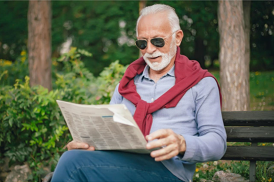 Transplant patient reading up on the therapy